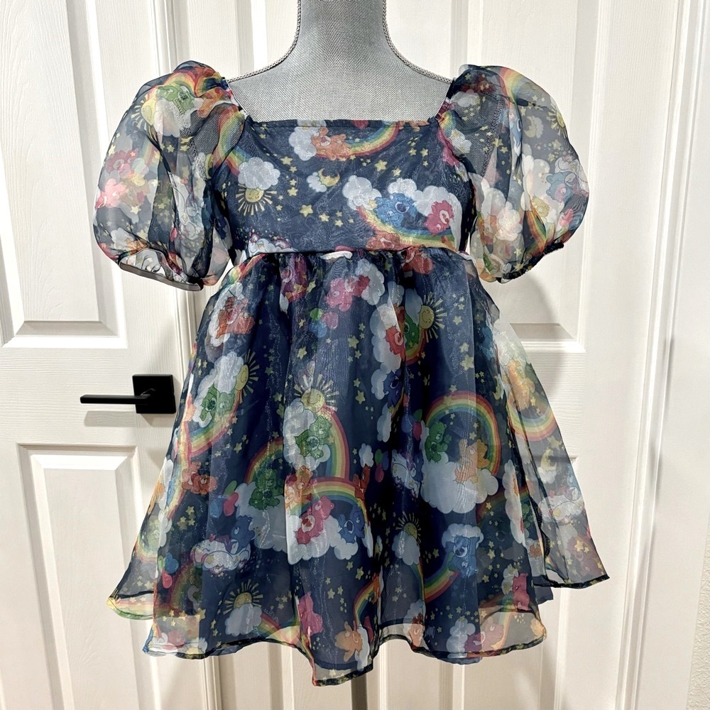 Care Bears Kids Girls Puffy Sleeve Dress Size XL (14) Party Dress Up Costume
